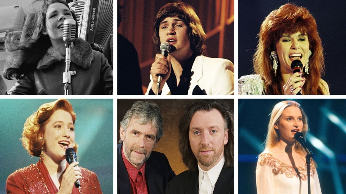 Ireland's Eurovision Winners - Dana, Johnny Logan, Linda Martin, Niamh Kavanagh, Paul Harrington and Charlie McGettigan, and Eimear Quinn.