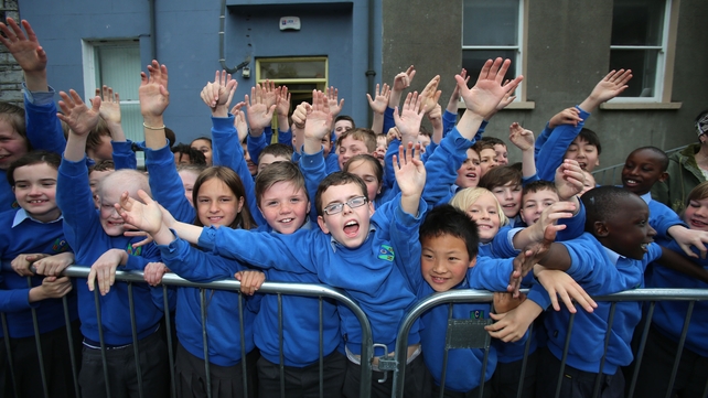 Local schoolchildren are excited to see Prince Charles and Camilla