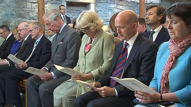 Prince Charles and his wife Camilla attend a service at St Columba's Church in Drumcliffe