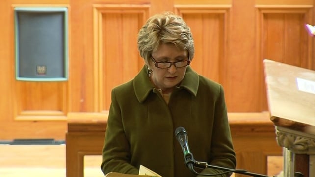 Former president Mary McAleese speaks at the service