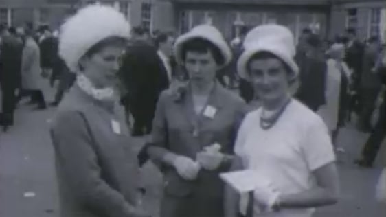 Three ladies attending the 1962 Irish Sweeps Derby.