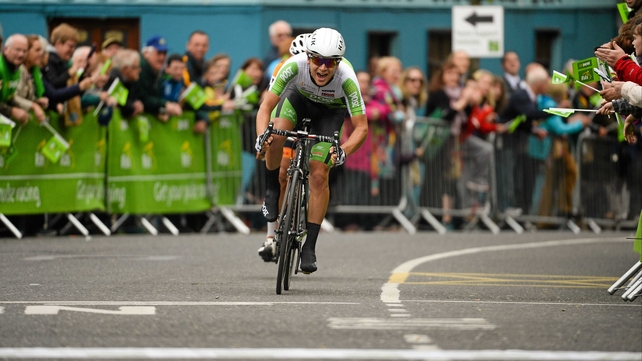 Aaron Gate can crack a smile as he wins his second stage of this year's Rás