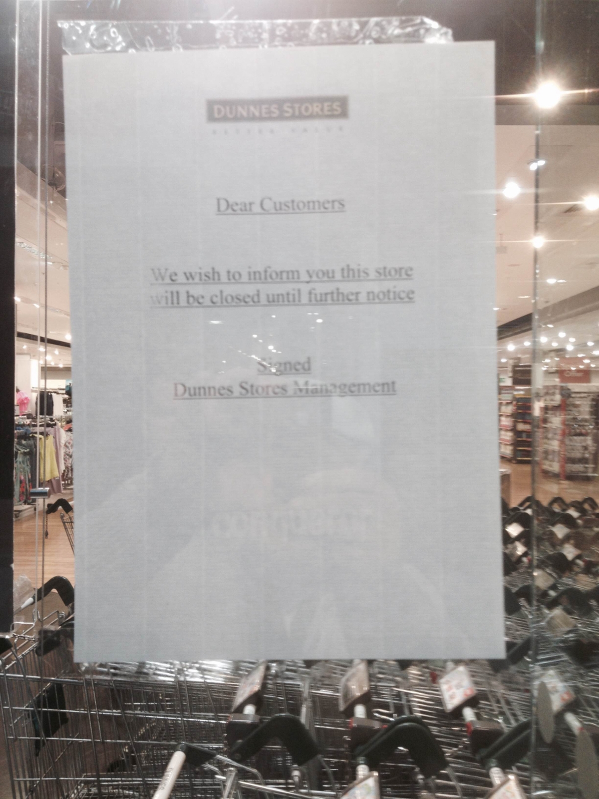 Mandate claims Dunnes Stores in Gorey to close