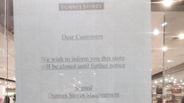 A notice in the window of the branch in Gorey Shopping Centre