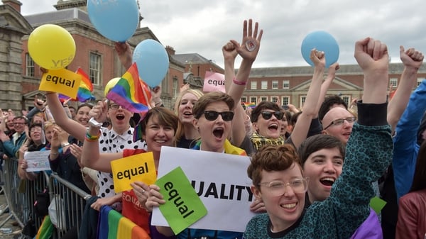 Yes campaigners celebrate the result of the marriage referendum