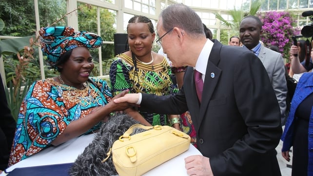 The UN Secretary-General meets Esther Nasser and Eulalie Odia from Africa