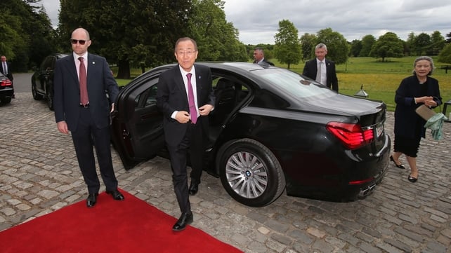 Mr Ban arrives at Farmleigh House