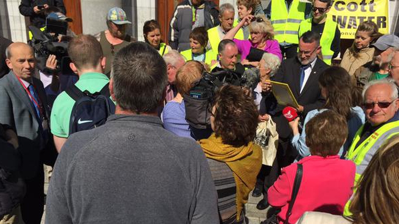 The group of over 50 protesters had gathered outside City Hall ahead of tonight's fortnightly council meeting