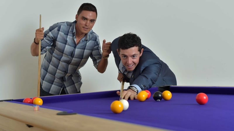 Rickie Fowler attempts to put Rory McIlroy off his game at Daisy Lodge in Newcastle