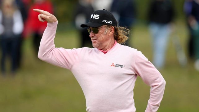 Miguel Angel Jimenez during the practice day for the Irish Open on Tuesday