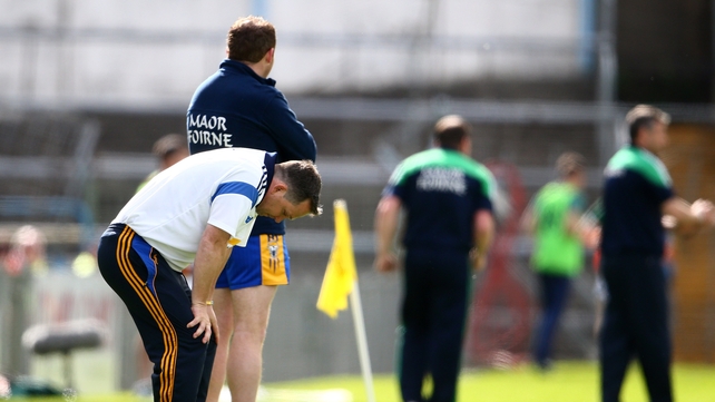 A dejected Clare manager Davy Fitzgerald during the Munster SHC quarter-final between Limerick and Clare on Sunday