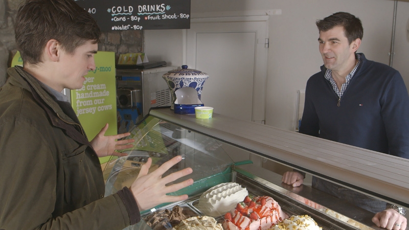 Donal Skehan with Gareth Gray of Ticketymoo Ice Cream