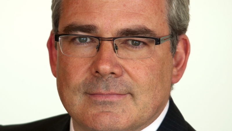 Adam Maguire talks to AIB's chief executive Bernard Byrne