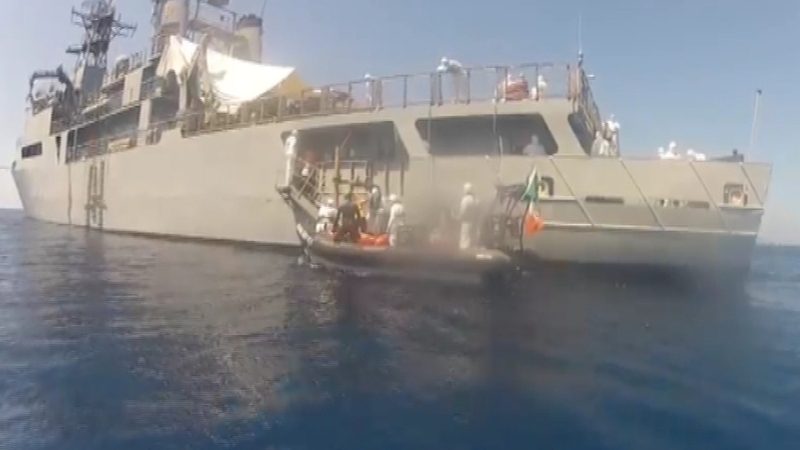 The Navy said 217 men, 35 women and 48 children were rescued (Pic: Defence Forces)