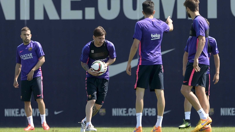 Barcelona in training ahead of the final
