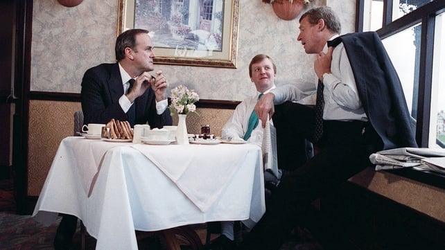 He took over as leader from Paddy Ashdown (right) after he retired in 1999. Also pictured John Cleese