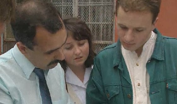 Students at Pearse College ready to sit the Leaving Certificate in 1995