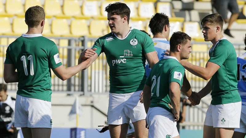 Ireland players celebrate at the end of the game
