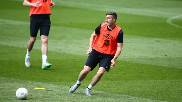 Stephen Ward training at the Aviva on Wednesday