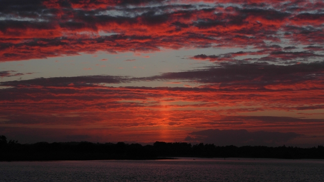The sun setting at Lough Ree in the Midlands (Pic: Bob Fox)