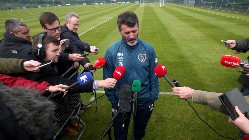 Roy Keane at the press briefing in Malahide