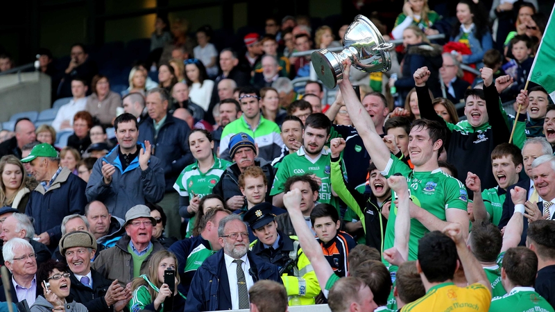 Fermanagh's John Paul McGarry lifts The Lory Meagher Cup