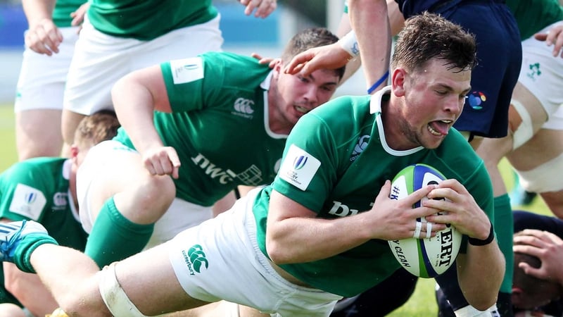 Conor Oliver scored one of Ireland's two tries but was also sin-binned late in the second half