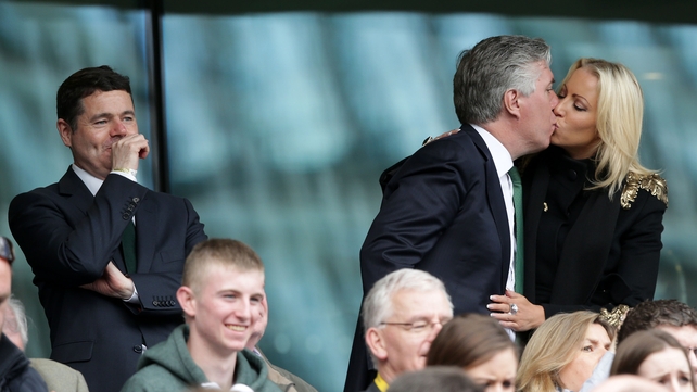 FAI supremo John Delaney and partner Emma English indulge in a PDA