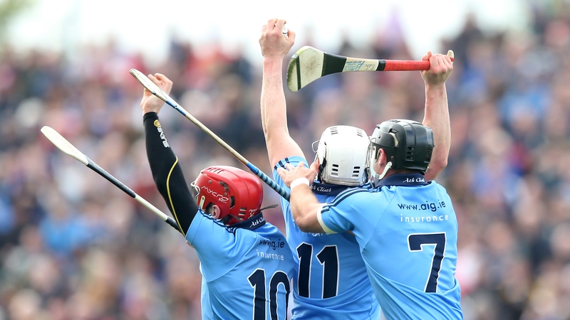 Dublin’s Ryan O'Dwyer, Liam Rushe and Shane Durkin contest a high ball - apparently with each other - during their Leinster SHC quarter-final