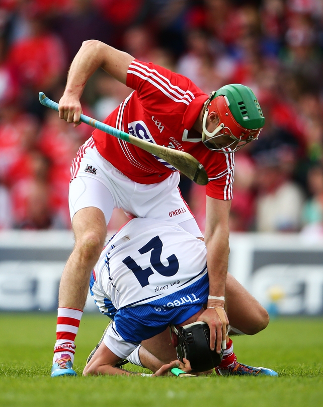 Waterford's Maurice Shanahan and Aidan Ryan of Cork involved in an off the ball scuffle