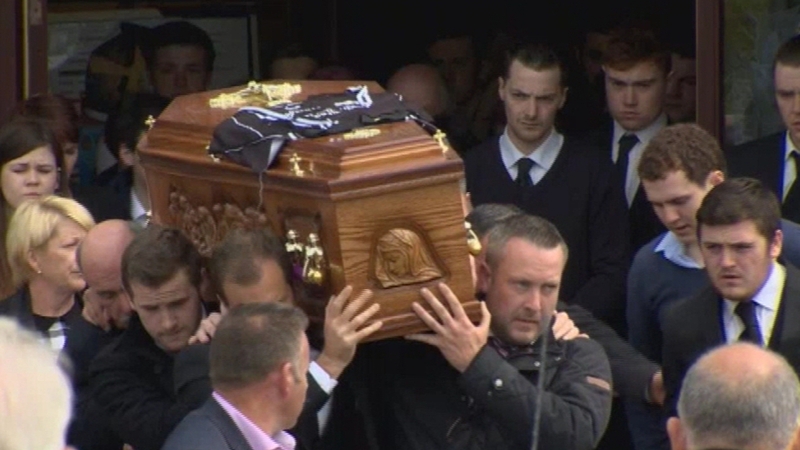 The funeral of Ronan Hughes took place this morning