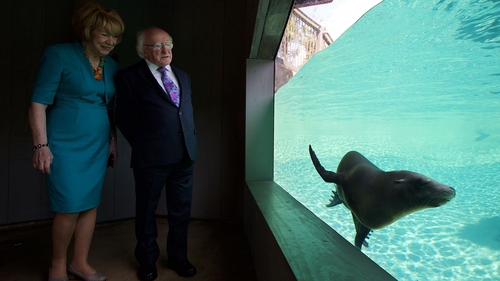 President Higgins and his wife Sabina at today's opening All photos: Patrick Bolger
