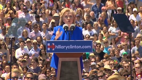 Today was billed as Ms Clinton's 'official launch' of her bid for presidency