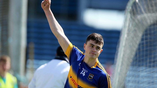 Tipperary's Michael Quinliven celebrates a goal against Kerry