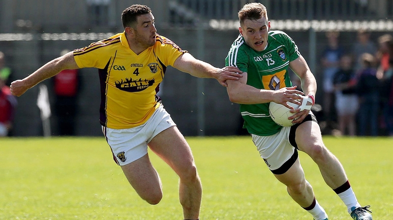 Westmeath goalscorer Kieran Martin (R) and Joey Wadding of Wexford
