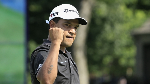 Gomez sunk a 30-foot putt on the final hole for a four-under 66