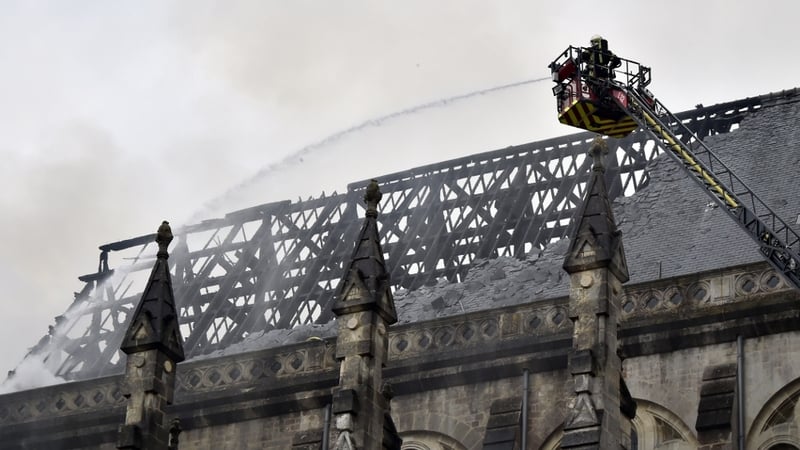 Most of the roof was destroyed in the fire