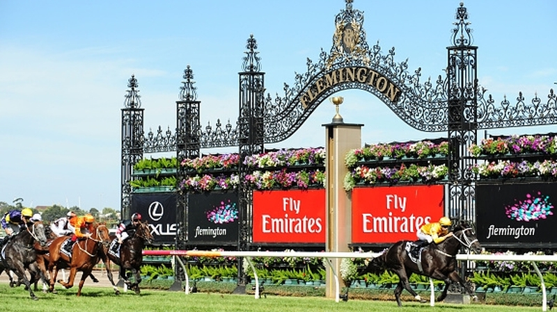 Brazen Beau goes on to win the Lexus Newmarket Handicap at Flemington Park