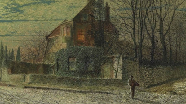 John Atkinson Grimshaw's 'Yew Court, Scalby, On a November Night' is up for auction tomorrow (Pic: Christie's)