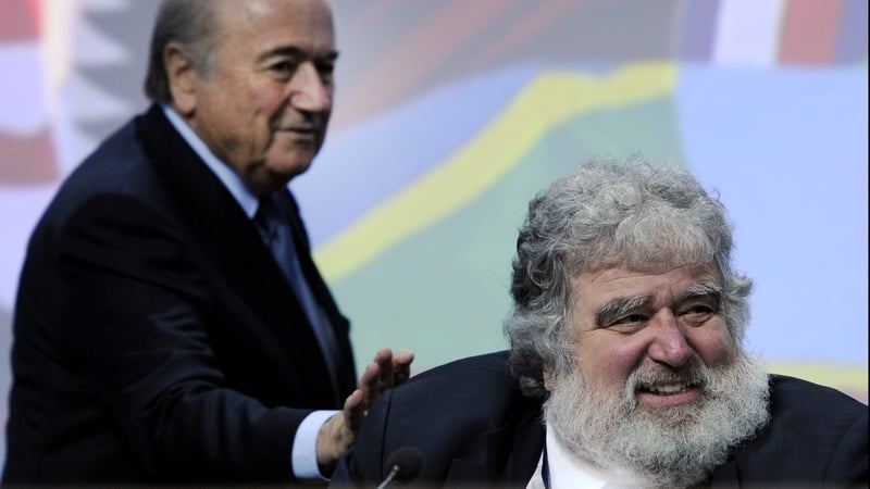 Chuck Blazer (R) with Sepp Blatter at the 61st FIFA congress in 2011