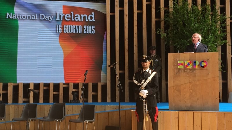 President Michael D Higgins delivered an address to mark Irish National Day