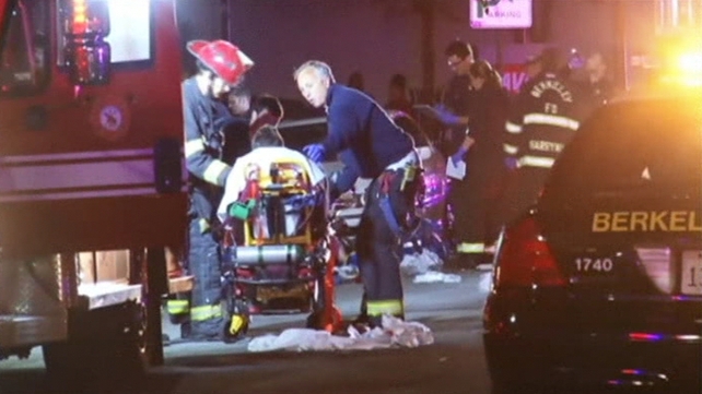An injured person is stabilised before being taken to hospital