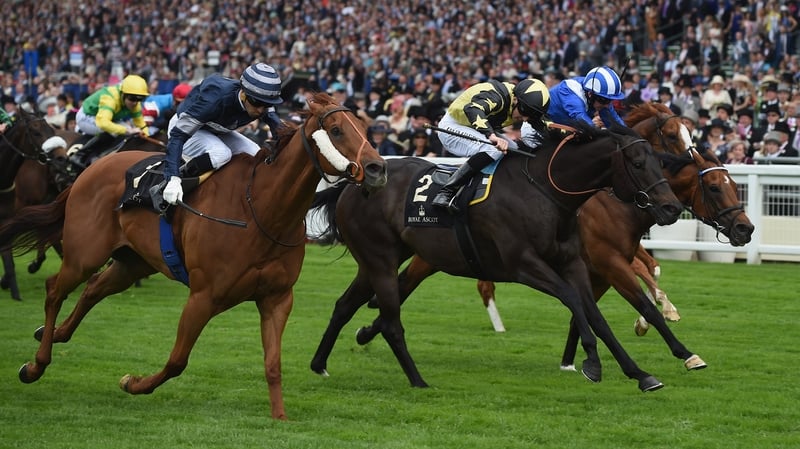 Martin Harley riding Goldream (C) wins The King's Stand Stakes