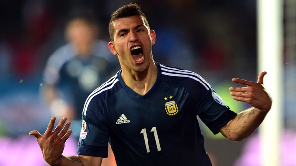 Sergio Aguero celebrates his second half winner