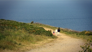 Walkers along the cliffs at Howth Head, Co Dublin (Pic: Bernard Gillespie)
