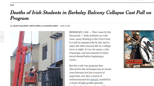 The article referred to the J1 programme as a 'source of embarrassment' for Ireland