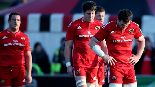 Munster players after their defeat to Saracens in January