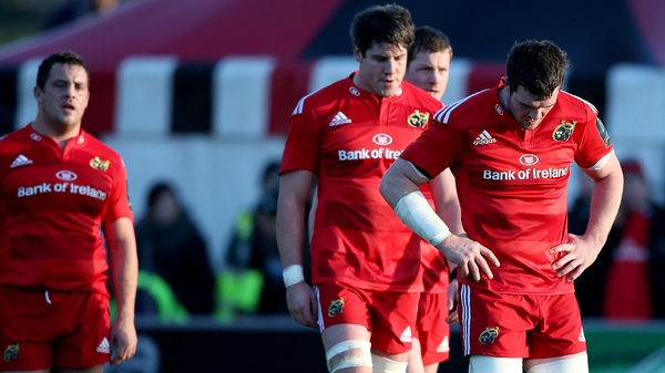 Munster players after their defeat to Saracens in January