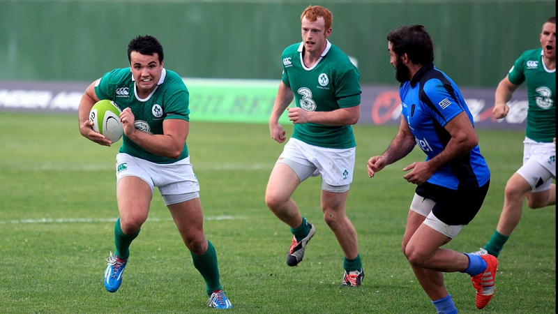 Cian Kelleher (left) crossed the whitewash on his first appearance for Emerging Ireland