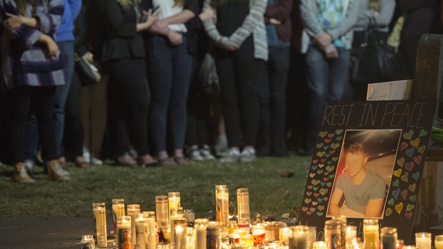 While the crowds gathered in the park, a memorial service took place in nearby Oakland